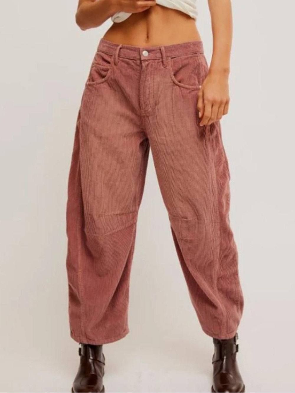 We The Free Wide-Leg Corduroy Pants in Dusty Rose